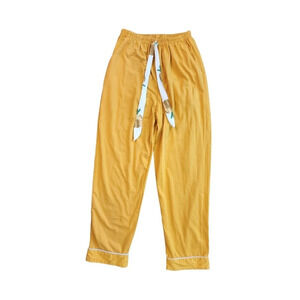 Yellow Mustard Pajama Pants Pineapple Size 2 Elastic Stretchy Waist